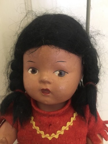 1940s Vintage Reliable Canada Composition American Indian Doll Compo