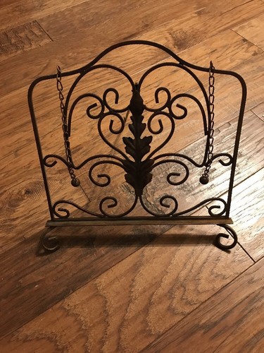 Nice Folding Metal Cookbook Stand Holder Rack Metal Recipe Kitchen Bookrest