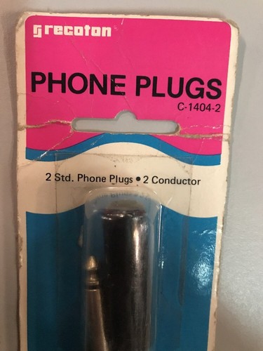 vintage recoton phone plugs 2 standard phone plugs 2 conductors