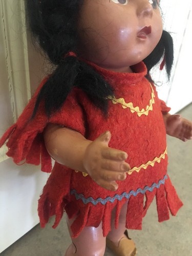 1940s Vintage Reliable Canada Composition American Indian Doll Compo
