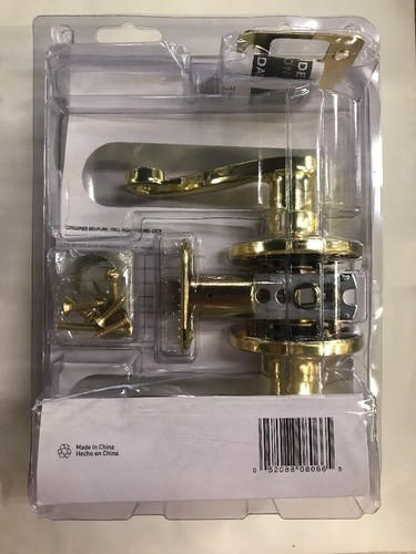 Tru Guard Hall/Closet Reversible Scroll Lever Passage Lockset, Polished Brass