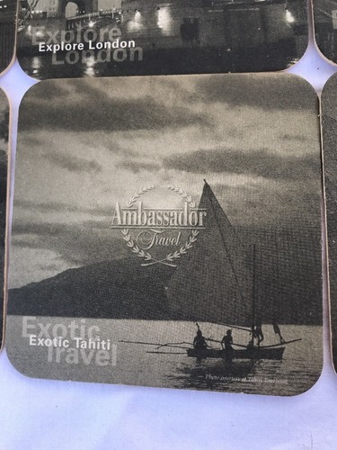 Explore London Ambassador Travel Cardboard Bar Drink Coasters England Castle