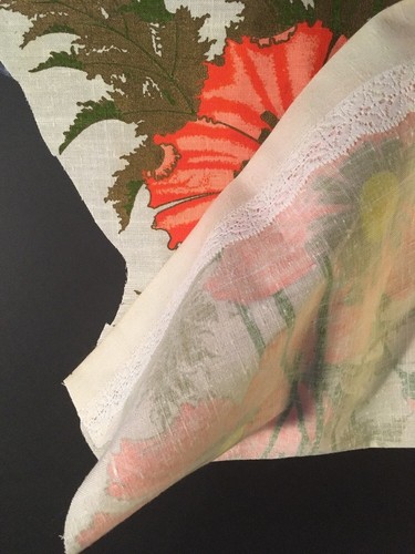 Signed Alfred Shaheen  Poppy Flower Hand Printed Fabric In Hawaii