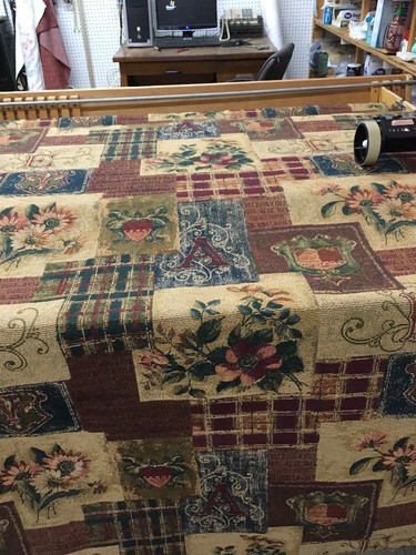 Vintage Tapestry  Upholstery Fabric Crescent Shields /floral/letters /plaid 54”