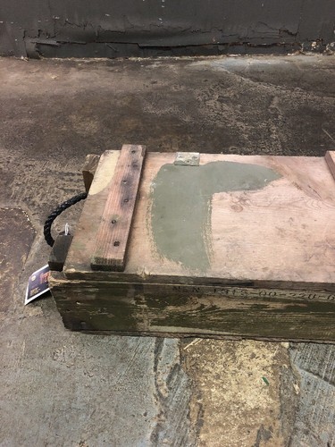 Vintage Wooden Rectangle Ammunation/Artillery Box w/Lid 32”x12”