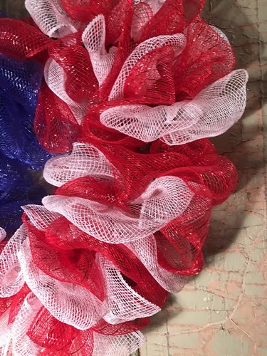 Handmade Fourth Of July Heart Wreath