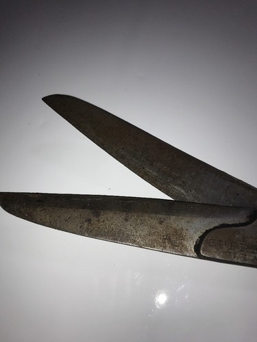 Vintage Supremo Industrial Quality Scissors antique Blue handle USA