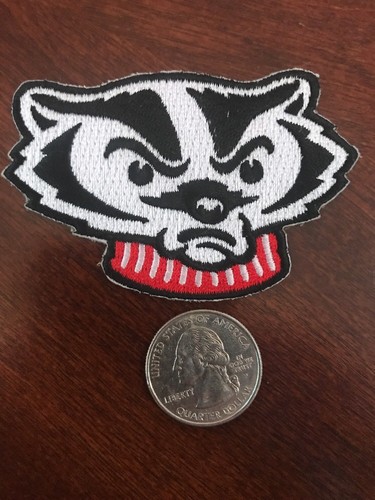 Wisconsin Badgers Vintage Embroidered Iron on Patch  (Old Stock) 3"  X 2"