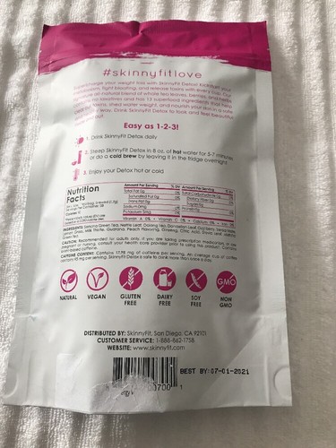 SKINNYFIT Detox Energizing Tea Blend 28 Pyramid Tea Bags..Sealed + SAMPLE!