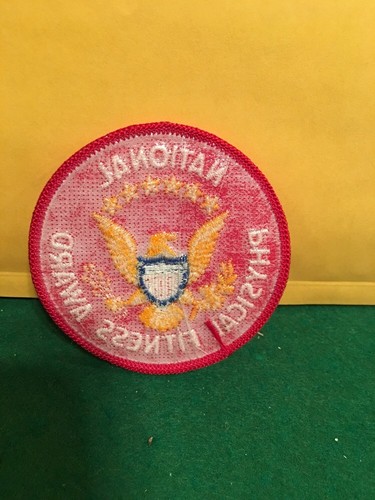 National Physical Fitness Award Embroidered Patch Brand Red