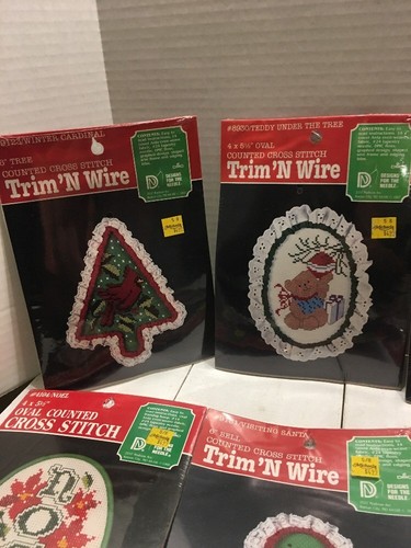 NIP 1986 DESIGNS FOR THE NEEDLE OVAL COUNTED CROSS STITCH KIT Lot Christmas
