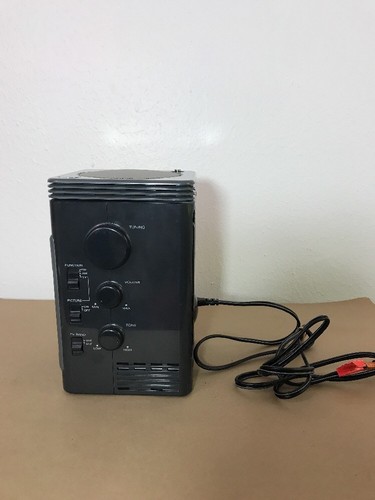 Sony MEGA Watchman FD-500 Portable B&W TV FM/AM Radio Vintage TESTED VGC