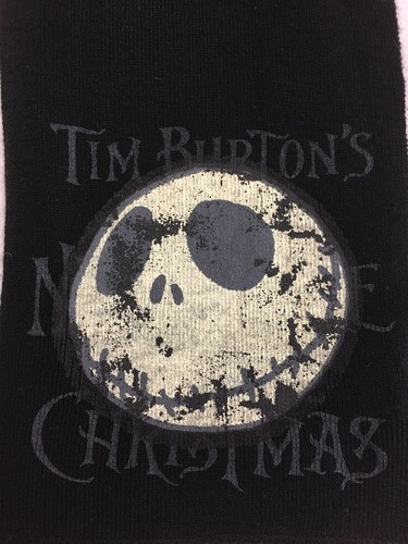 DISNEY NIGHTMARE BEFORE CHRISTMAS JACK SKELLINGTON SCARF Tim Burton Distressed