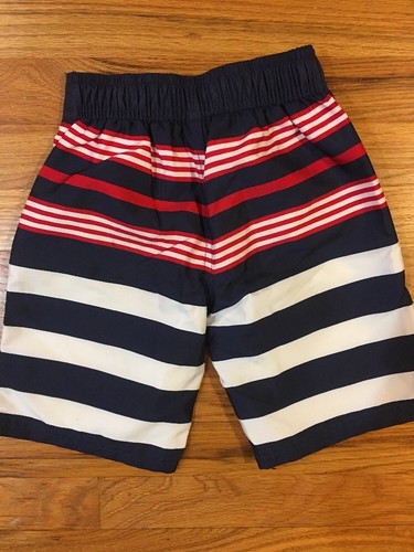 GYMBOREE FOURTH OF JULY RED WHITE & BLUE STRIPE SWIM TRUNKS 4T