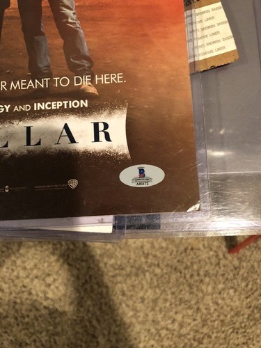 Interstellar Signed Poster Cast + More McConaughey Hathaway Nolan  BAS Beckett