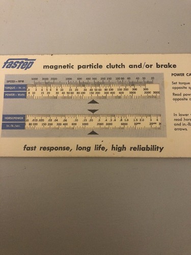 Vintage Side Reference Chart Lear Siegler Power Equipment Magnetic Cluch Brake