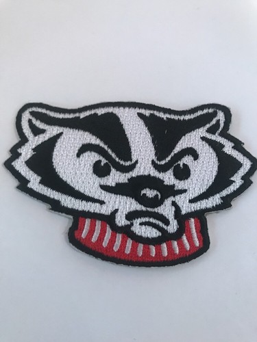 Wisconsin Badgers Vintage Embroidered Iron on Patch  (Old Stock) 3"  X 2"