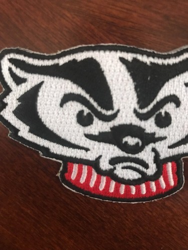Wisconsin Badgers Vintage Embroidered Iron on Patch  (Old Stock) 3"  X 2"