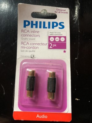 Philips RCA Inline Connectors (Quality Sound) 2 Pack
