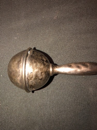 Tiffany & Co. 925 Sterling Silver Baby Rattle Dumbbell 5” Long vintage