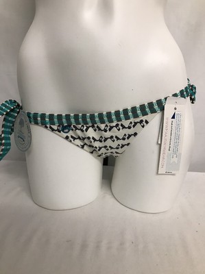 MAAJI DREAM WORTHY REVERSIBLE TIE SIDE BIKINI SWIM BOTTOMS BLUE MULTI MEDIUM $63