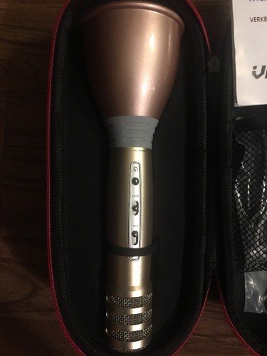 VERKB Portable Wireless Microphone Karaoke 3-in-1 Bluetooth Aluminium with Case