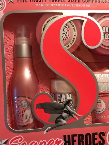 NEW SOAP AND GLORY Soaper Heroes Five Travel Sized Set Includes ORIGINAL PINK
