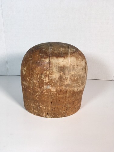 Vintage Wooden Hat Block- Head  Style Form Display Mold - #22