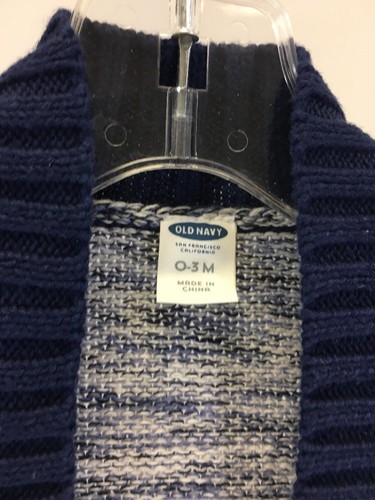 OLD NAVY INFANT GIRL OPEN CARDIGAN SWEATER NAVY MARL SIZE 0-3M NWT