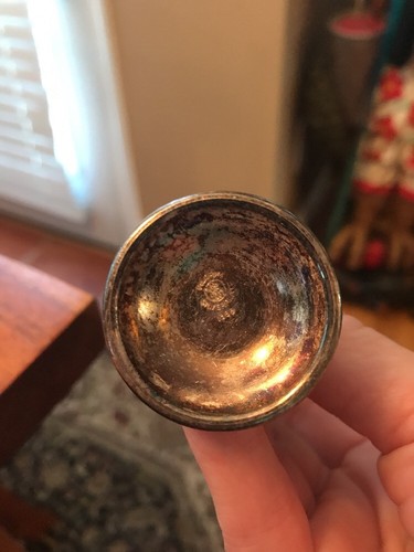 Antique Vintage Mini Wine Goblet Pilgrim Silverplate 1366 *tarnished*