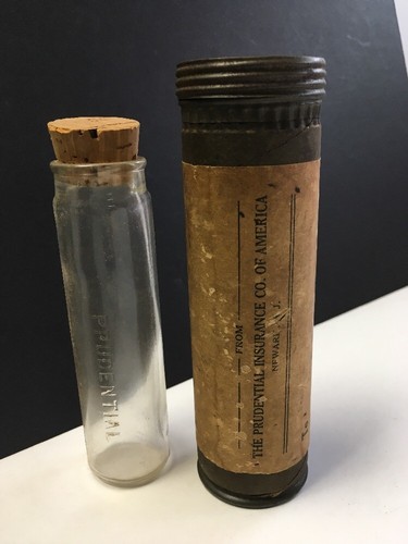 Vintage Medical Mail Tin Improved Mailing Case Co. New York Bottle Insert Includ