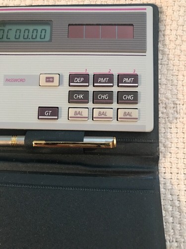 Vintage Royal CBC 80 Solar / Battery Checkbook  Calculator Pen Set