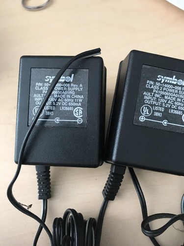 2-AC Power Adapter Symbol Technologies 50-14000-008 Rev 8 Class 2 P41050650A01RG