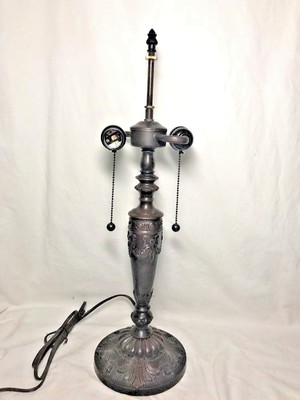Vintage 2 Light Decorative Art DecoNouveau Tiffany Style Slag Lamp Base
