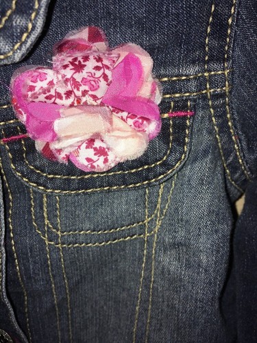 Arizona Denim Jacket With Pink Flower Size 3T