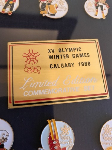 XV Olympic Games Calgary 1988 Limited Edition Commemorative Pin Set w/ COA