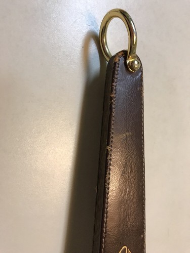 Vintage 2 Sided Clothes Brush Wood With vinyl Stitched Gold Embossed Handle