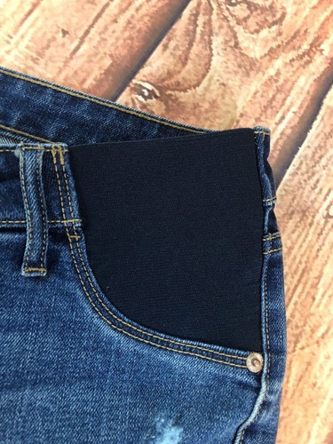 Old Navy Maternity Side Panel Jean Shorts 4 Regular Curvy Profile Distressed