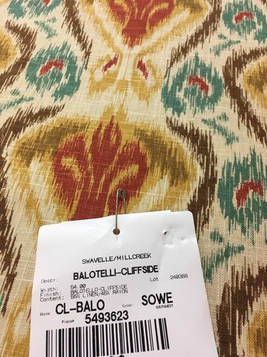 Southwest Ikat Drapery Fabric Gold,turquoise,brown,red,tan,ivory 54” Bty