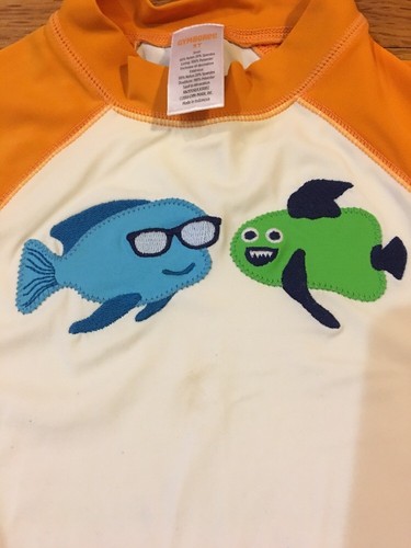 Gymboree Fishes Rashguard Swimsuit 3T