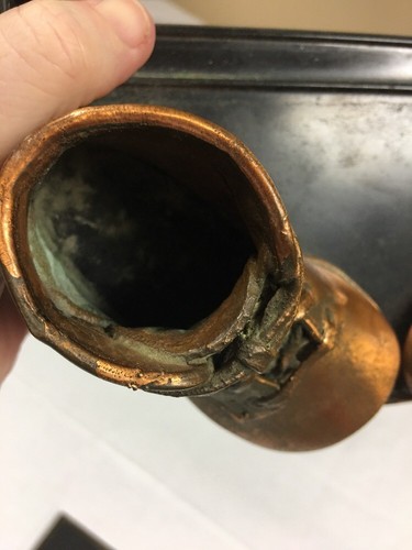 Vintage Baby Shoe Nursery Decor Brass Tone Metal Photo Frame & Stand Rare +