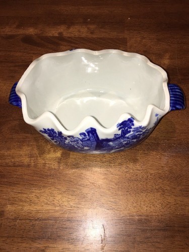 Blue White Porcelain Planter Victoria Ware Ironstone EC