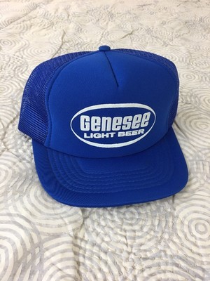 Vintage GENESEE LIGHT Beer Blue Trucker Snapback Hat NEW