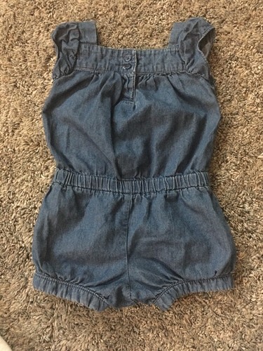 Girls Size 6-12 Months Denim Romper