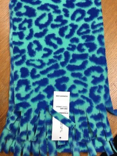 Girls Old Navy Blue Green Leopard Print Fleece Scarf NWT Twins Triplets Quads