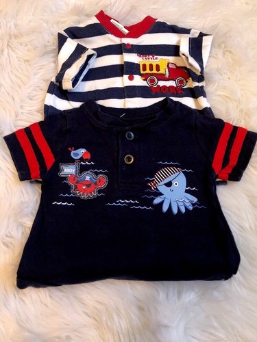 Baby Boy’s 3-6 months Summer Shirt Lot Construction Beach Crab