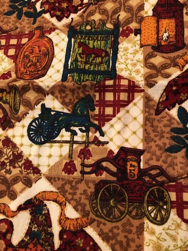 USA 5th Avenue Vintage Fabric Americana Over 10 yards! Eagle,Lantern, Fire wagon