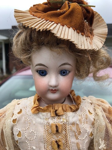 Rare Francois Gaultier  Antique French bisque Head doll, Kid Body