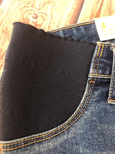 Old Navy Maternity Side Panel Jean Shorts 4 Regular Curvy Profile Distressed