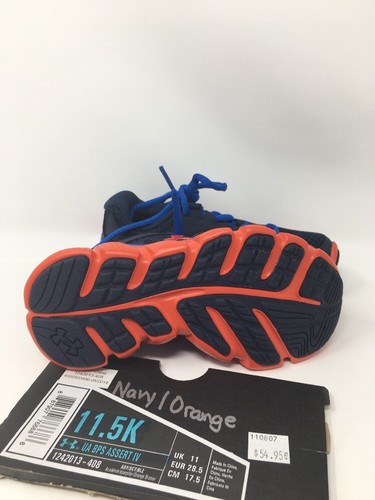 Under Armour Children Running Shoes UA BPS Assert IV Size 11.5 Orange Blue